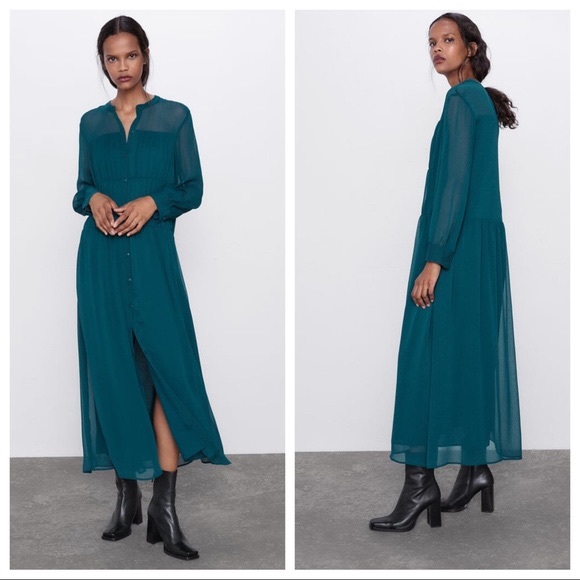 Zara Dresses & Skirts - NWT Zara Flowing Maxi Long Sleeve